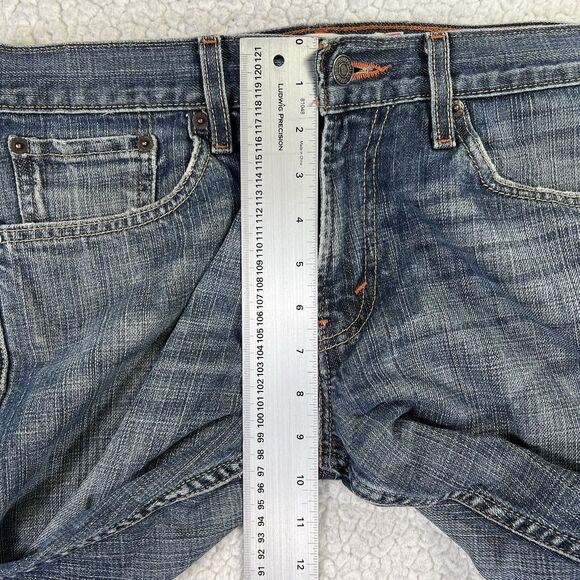 Levi’s 514 Jeans Men’s Size 32x32 Blue Slim Straight Y2K Grunge Streetwear - Picture 11 of 12